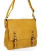 BEE BAG Duża Listonoszka Damska Adelia w Stylu Vintage Żółta
